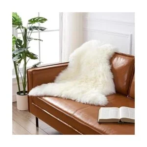 HUAHOO Alfombra de piel de oveja auténtica de alta_4