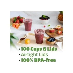 Comfy Package Vasos de plástico transparente con tapas_3