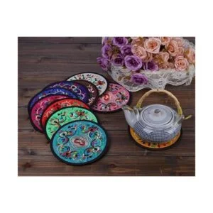 Posavasos Ambielly para bebidas diseño retro floreado