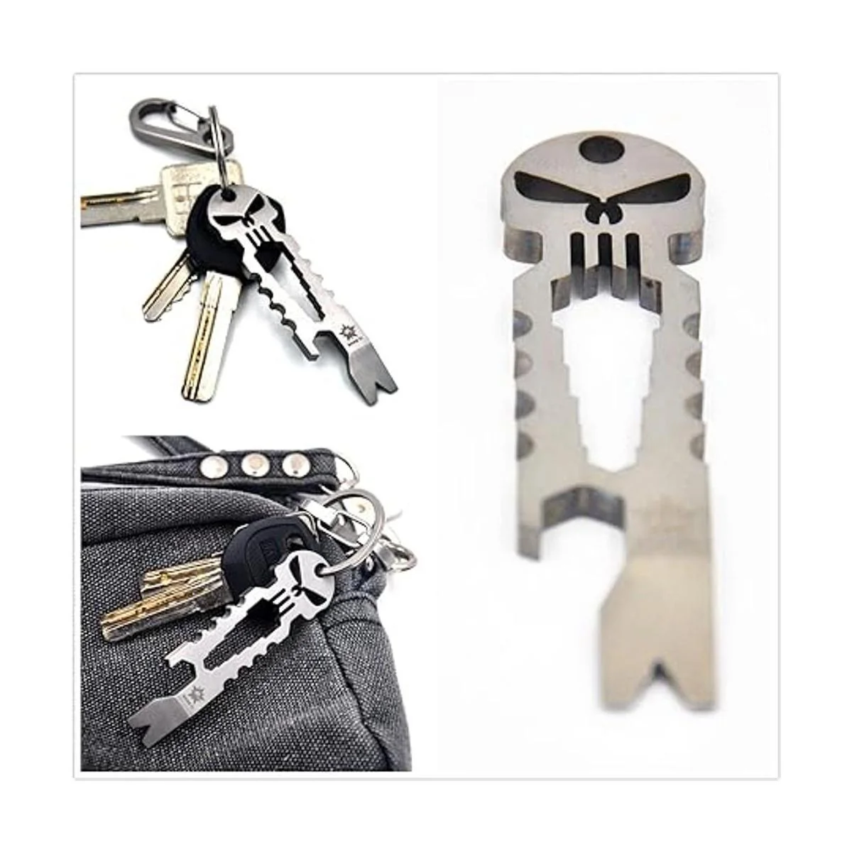 BANG TI Abridor de botellas de titanio Punisher con barra_5