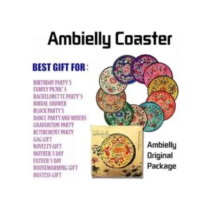 Posavasos Ambielly para bebidas diseño retro floreado