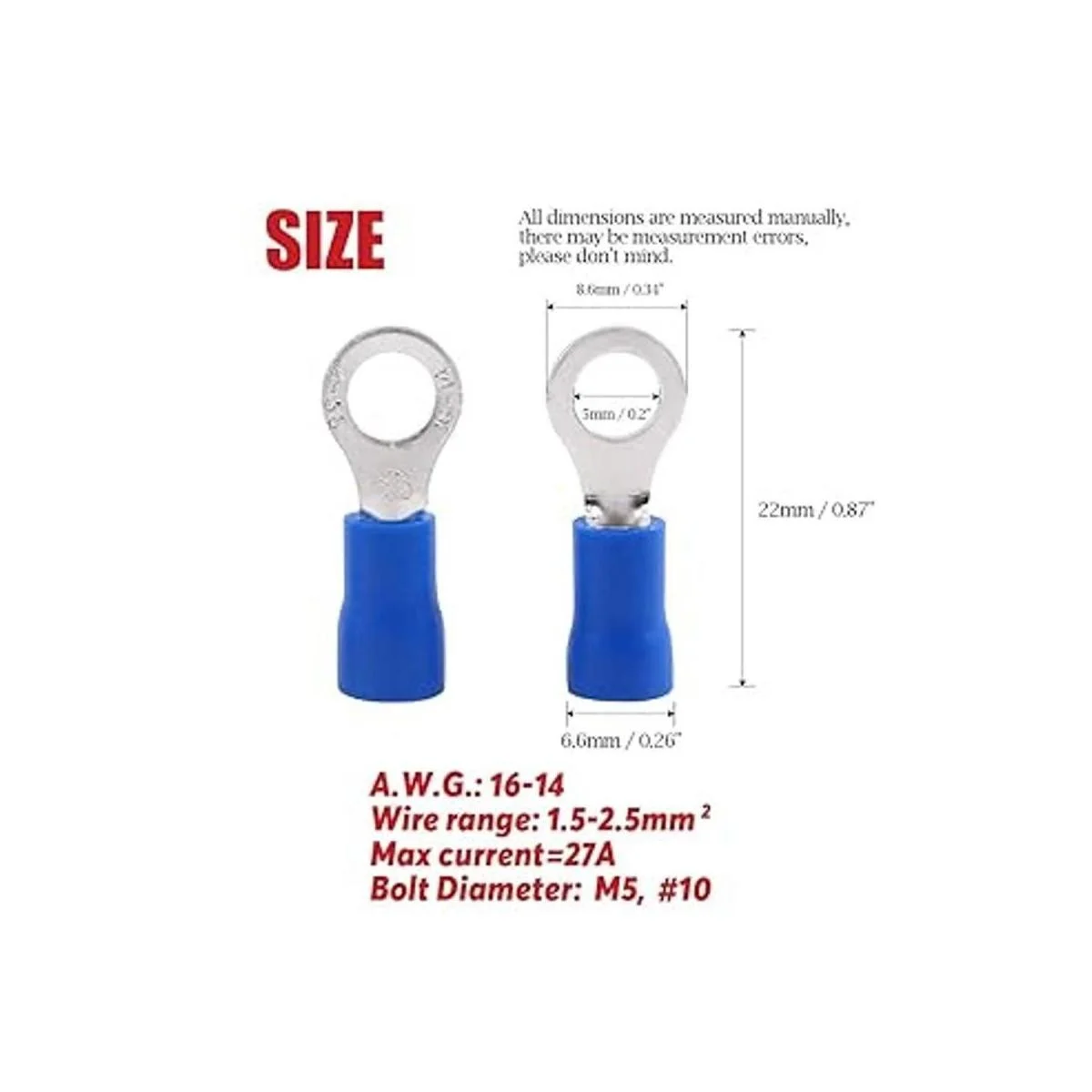 Hilitchi 100 conectores de crimpado de cable eléctrico con_2