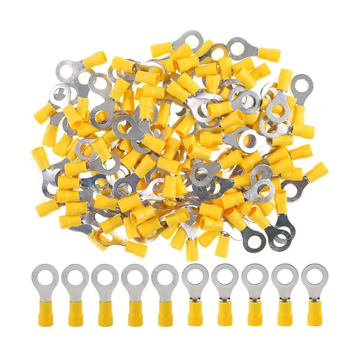 Hilitchi 100pcs 1210AWG Terminales aislados anillo de