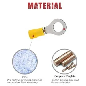 Hilitchi 100pcs 1210AWG Terminales aislados anillo de