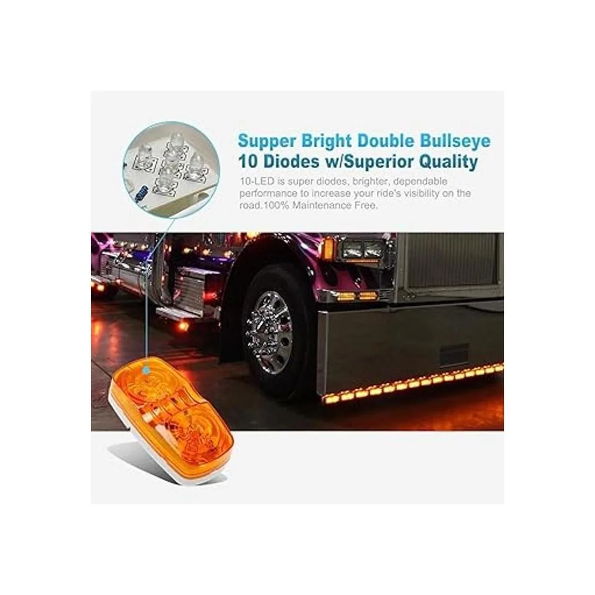 Partsam Cinco luces LED con marcador de remolque doble_3