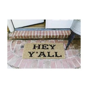 Creative Coop Hey Yall Felpudo de fibra de coco natural_2