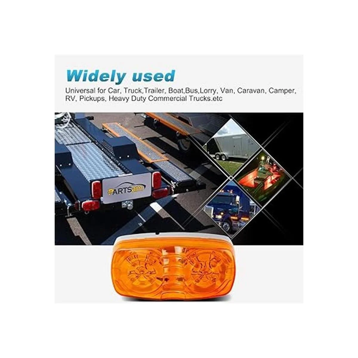 Partsam Cinco luces LED con marcador de remolque doble_6