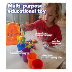 Skoolzy Juego de osos para contar con vasos a juego para_5