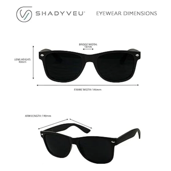 ShadyVEU Gafas de sol redondas con lente negra súper_5