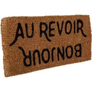 Creative CoOp BonjourAu Revoir Tapete de fibra de coco
