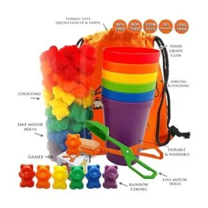 Skoolzy Juego de osos para contar con vasos a juego para_3