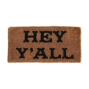 Creative Coop Hey Yall Felpudo de fibra de coco natural_1