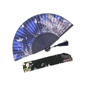 OMyTea abanico desplegable sakura con funda de tela