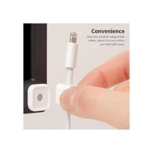 Soporte magnético para cable. 3 piezas de color blanco._3