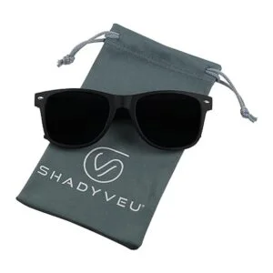 ShadyVEU Gafas de sol redondas con lente negra súper_4
