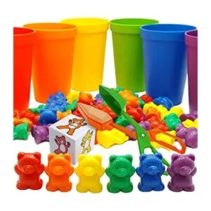 Skoolzy Juego de osos para contar con vasos a juego para_1