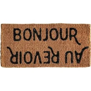 Creative CoOp BonjourAu Revoir Tapete de fibra de coco