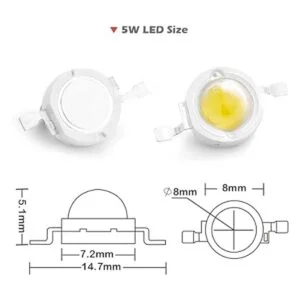 Chanzon 10 piezas de chip LED de alta potencia de 5 W_4