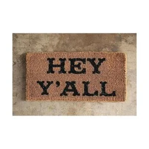 Creative Coop Hey Yall Felpudo de fibra de coco natural_5
