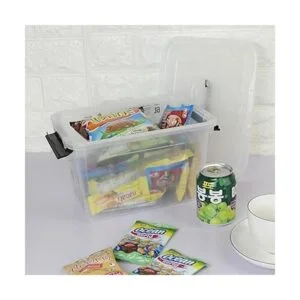 Ggbin caja de almacenamiento transparente con pestillo de_4