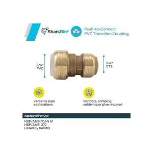 Shatg Sharkbite acoplamiento de transición de PVC de 12_5