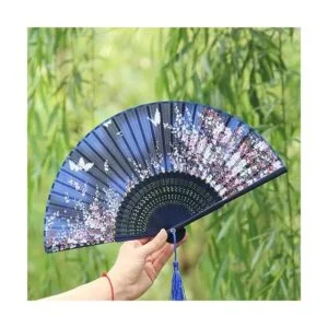 OMyTea abanico desplegable sakura con funda de tela