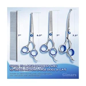 Gimars Kit profesional de tijeras de aseo para perros 4CR_2