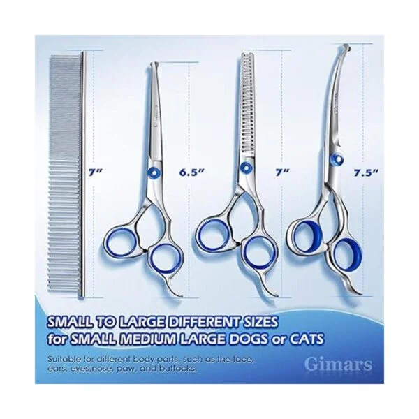 Gimars Kit profesional de tijeras de aseo para perros 4CR_2