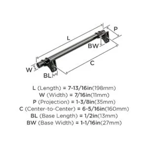 Amerock Tirador de gabinete Gunmetal 6516 pulgadas_3