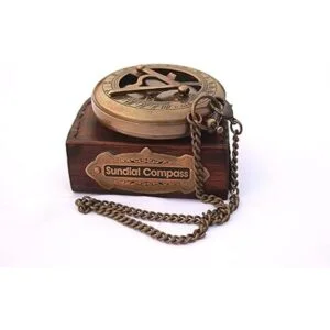 NEOVIVID Brújula de latón con esfera solar con caja de_4