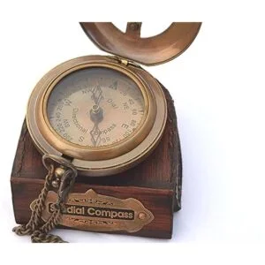 NEOVIVID Brújula de latón con esfera solar con caja de_5