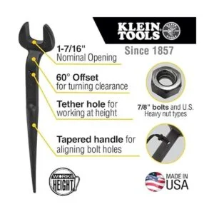 Klein Tools 3213TT Llave Spud de construcción con agujero_2