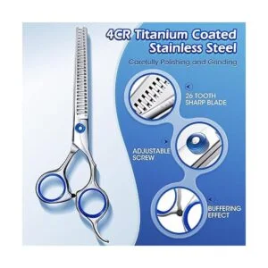 Gimars Kit profesional de tijeras de aseo para perros 4CR_3