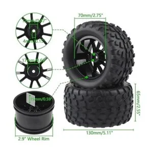 4X RC 110 escala Monster Truck neumáticos grava pisada_3