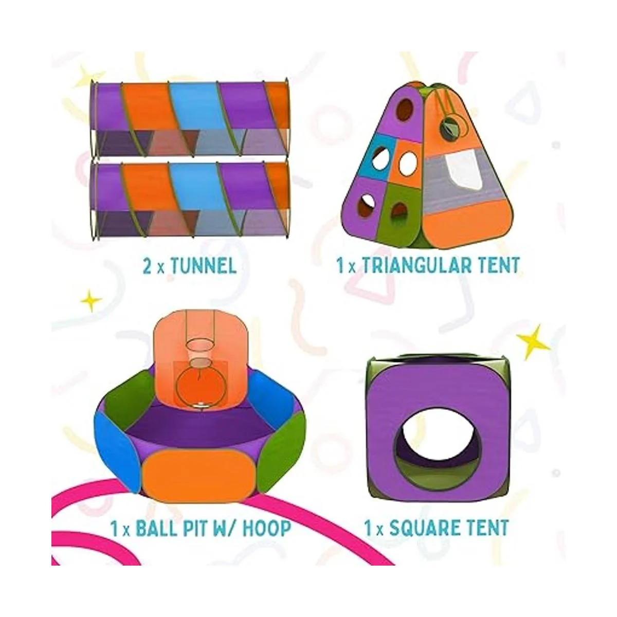 Playz Tienda de campaña desplegable de 5 piezas para_3