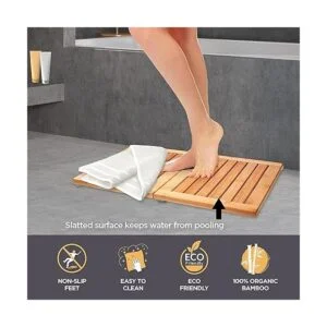 Esterilla de baño de bambú natural alfombra