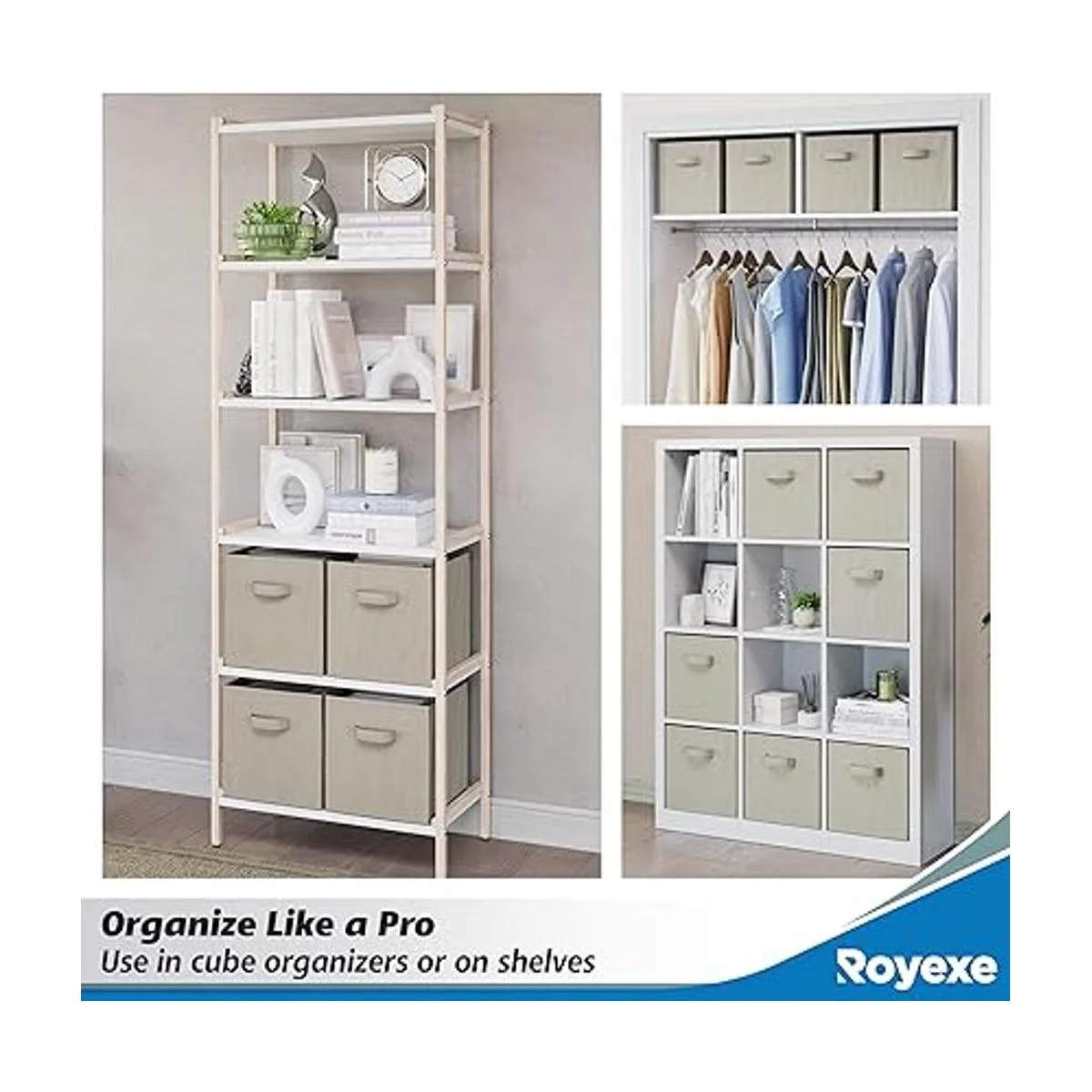 Royexe Juego de 8 cubos de almacenamiento cestas_3