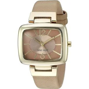 Nine West NW1856NTNT Reloj con correa texturizada en_1