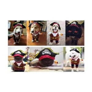 Idepet New Funny Pet Clothes Pirate Dog Cat Costume Suit