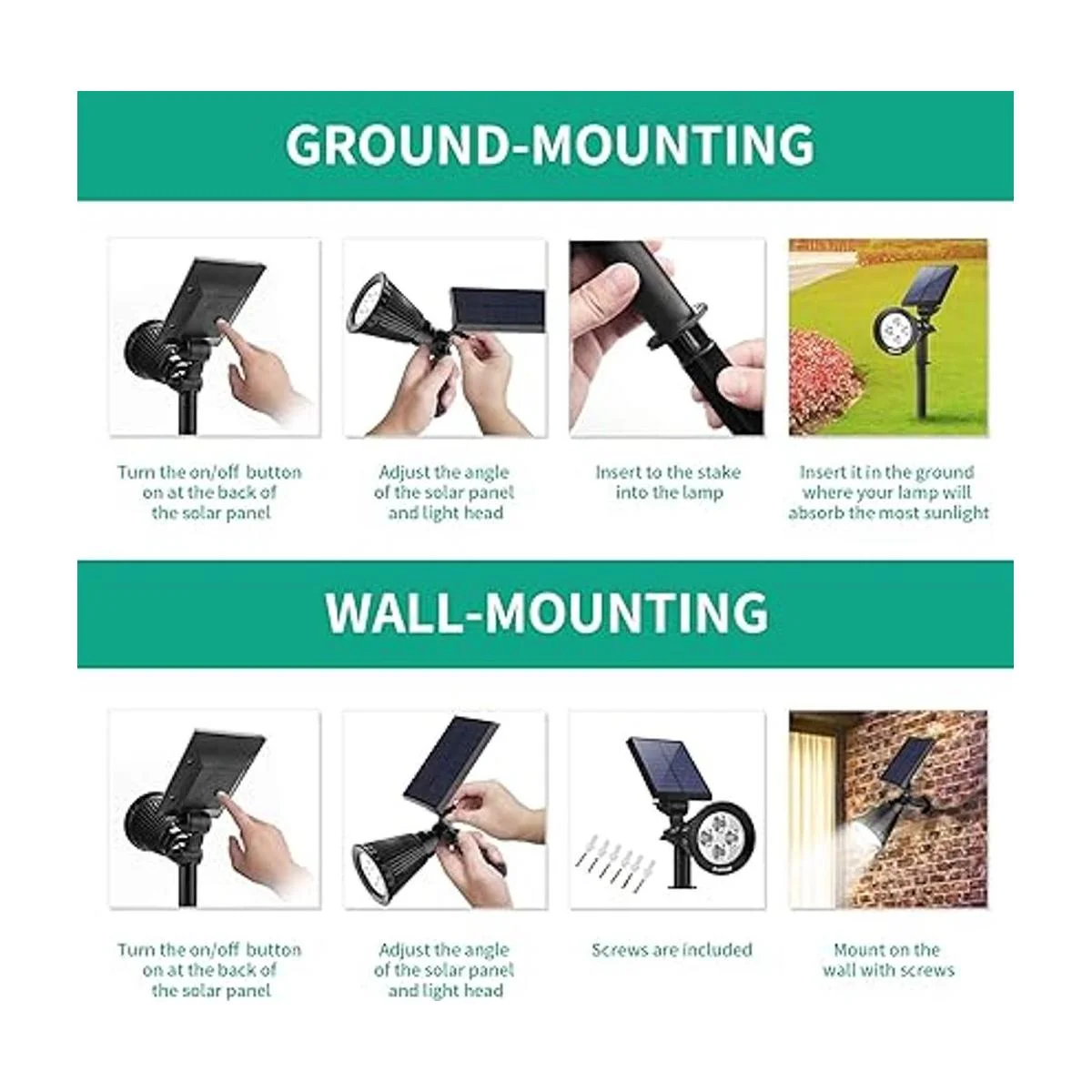 Luces solares Nekteck luces solares 2 en 1 para