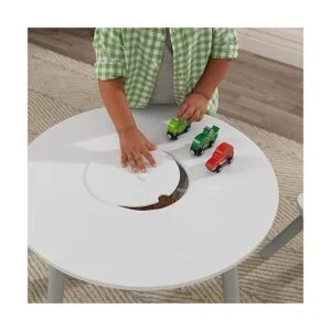 Juego de 3 unidades de mesa redonda de almacenamiento y_4