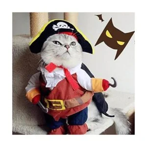 Idepet New Funny Pet Clothes Pirate Dog Cat Costume Suit