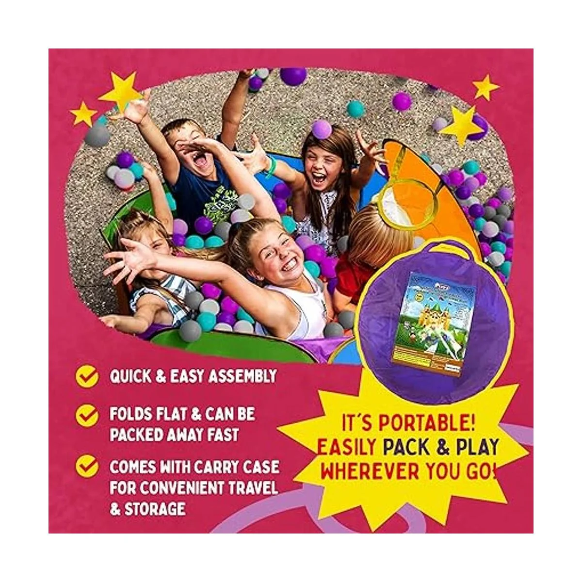 Playz Tienda de campaña desplegable de 5 piezas para_6