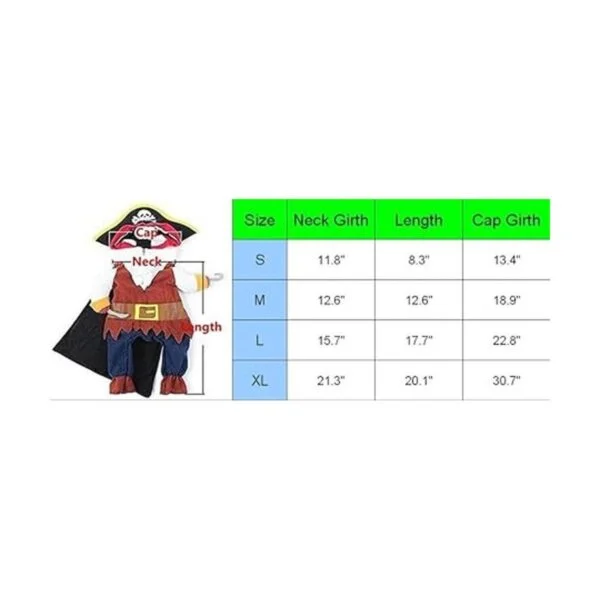 Idepet New Funny Pet Clothes Pirate Dog Cat Costume Suit