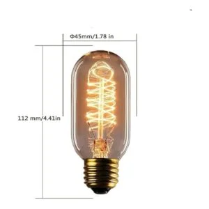 Bombilla Edison Vintage 25 W T45 Filamento espiral_2