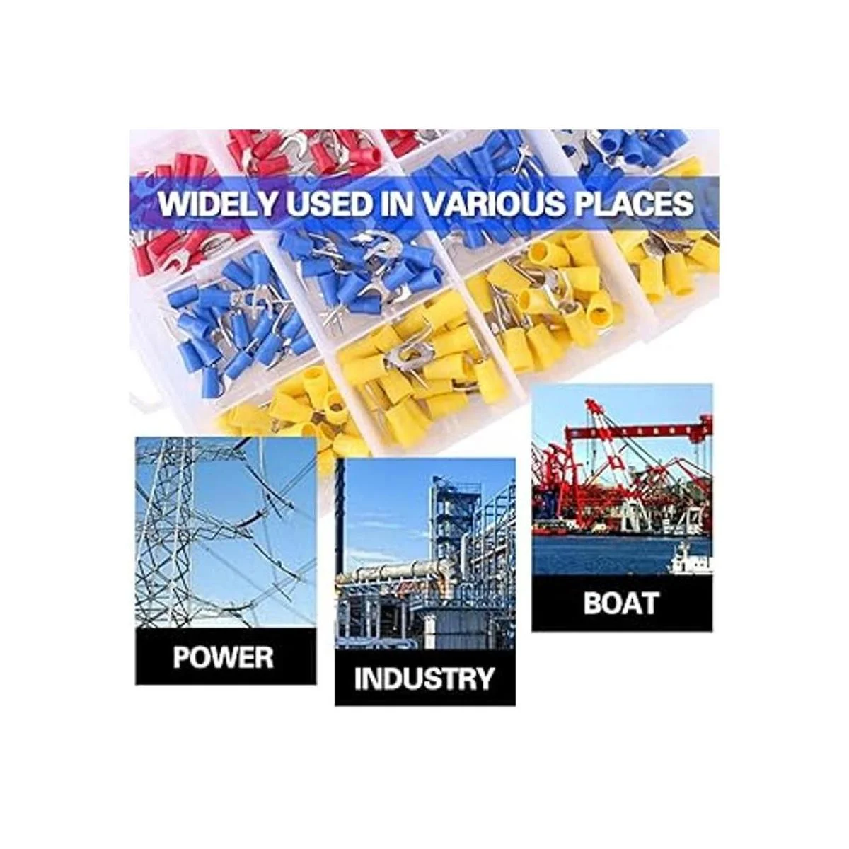 Glarks Juego de 240 conectores de horquilla de calibre_4