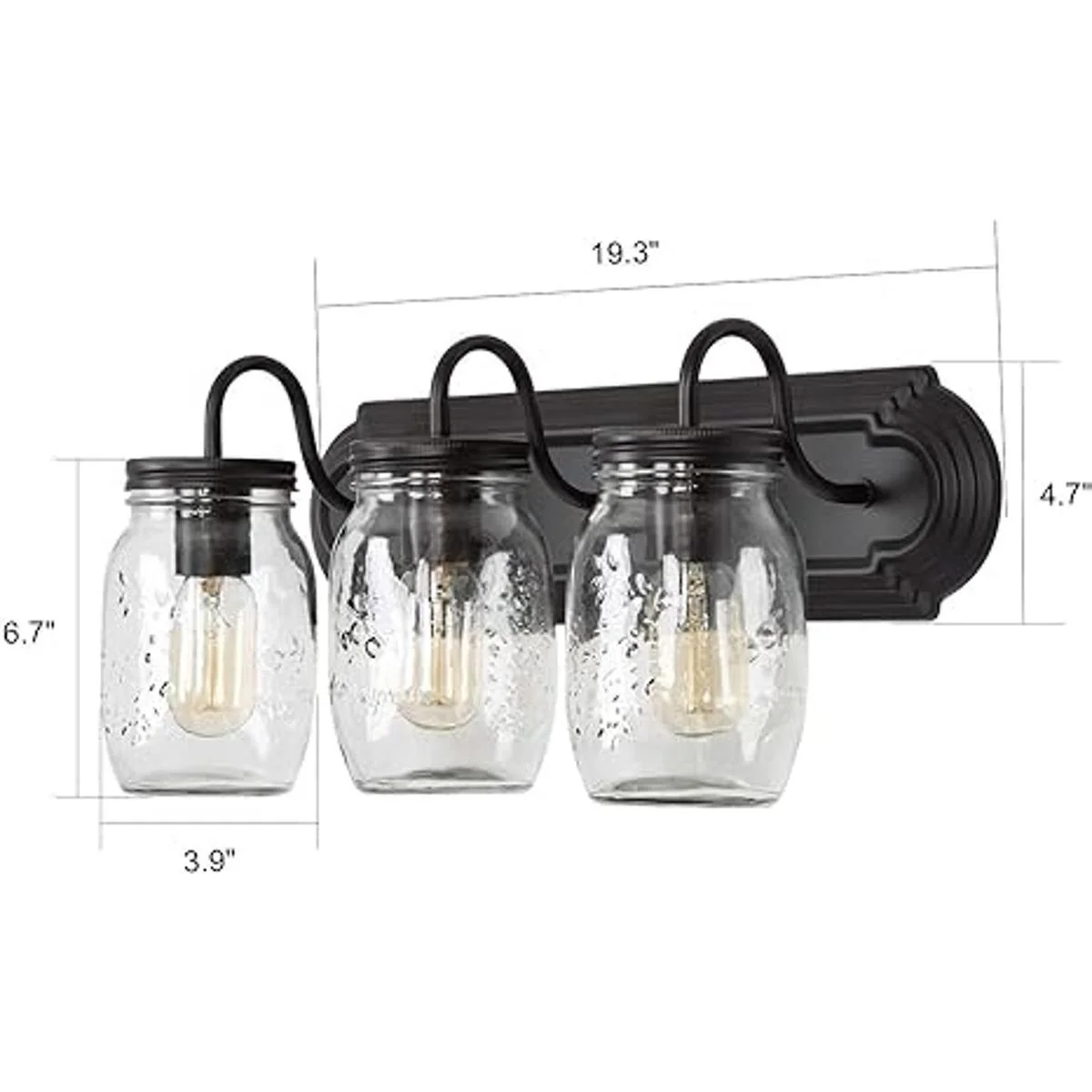 LCN A02980 Aplique de pared para bañera tarro de masón_5