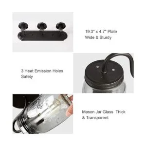 LCN A02980 Aplique de pared para bañera tarro de masón_3