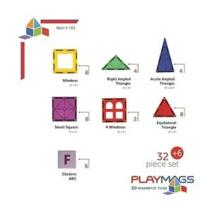 Playmags Juego de azulejos coloridos de 38 piezas_3