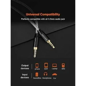 Cable estéreo de audio CableCreation chapado en oro de_4